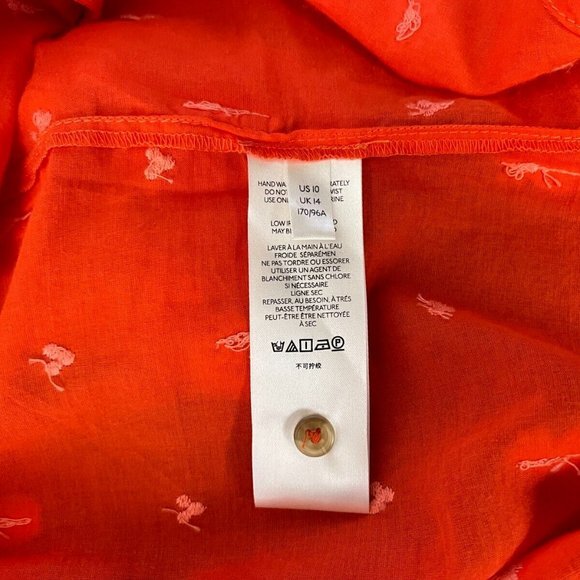 Anthropologie Maeve Classic Embroidered Blouse Women 10 NWOT Pineapple Shirt Top - Picture 14 of 16